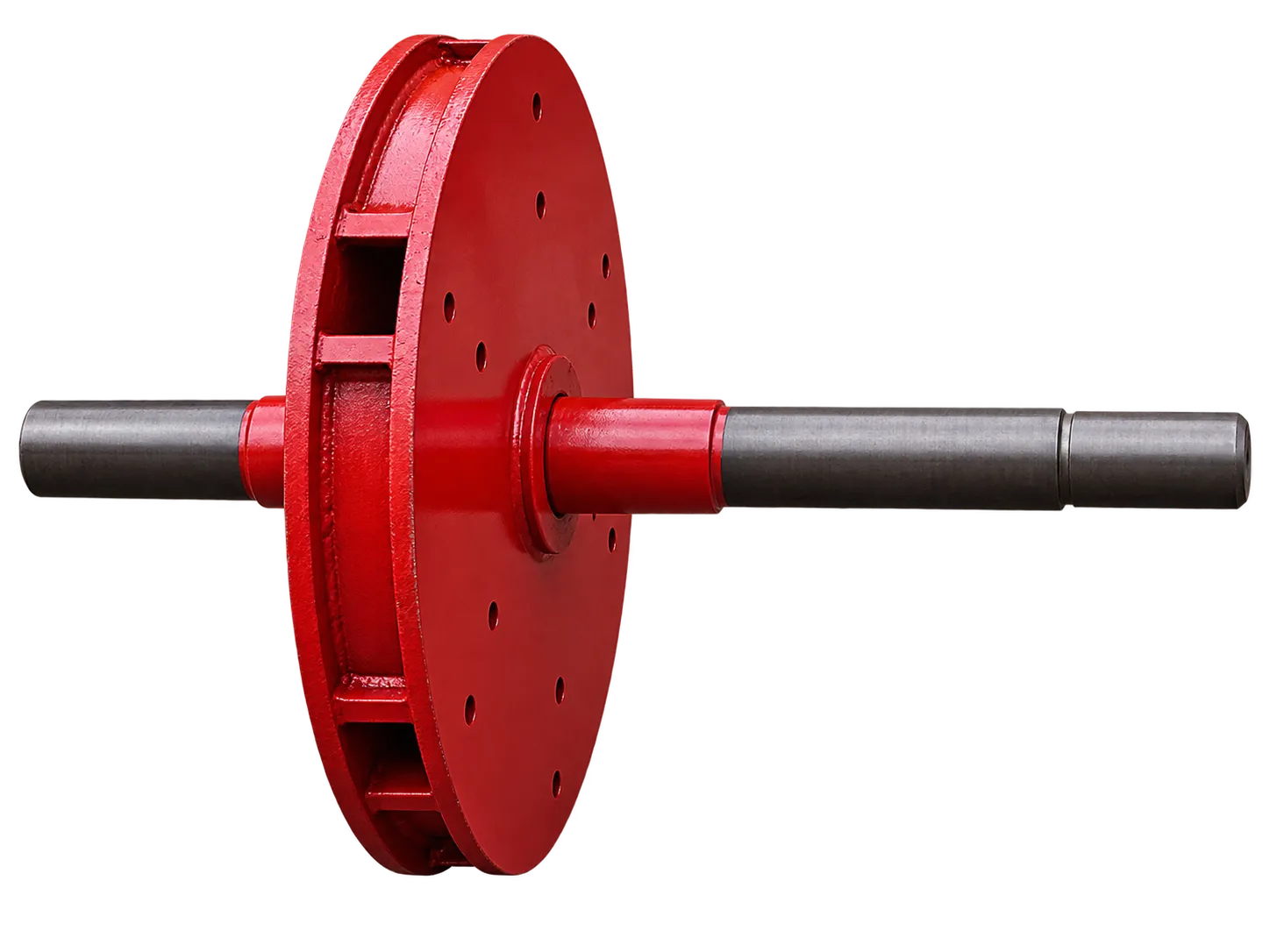 Single disc coal crusher rotor fitted with an EN-8 shaft